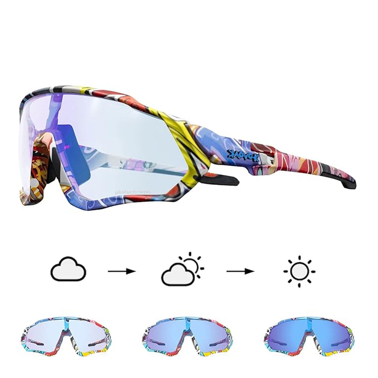 KAPVOE Prescription Photochromic Cycling Sports Glasses 9048