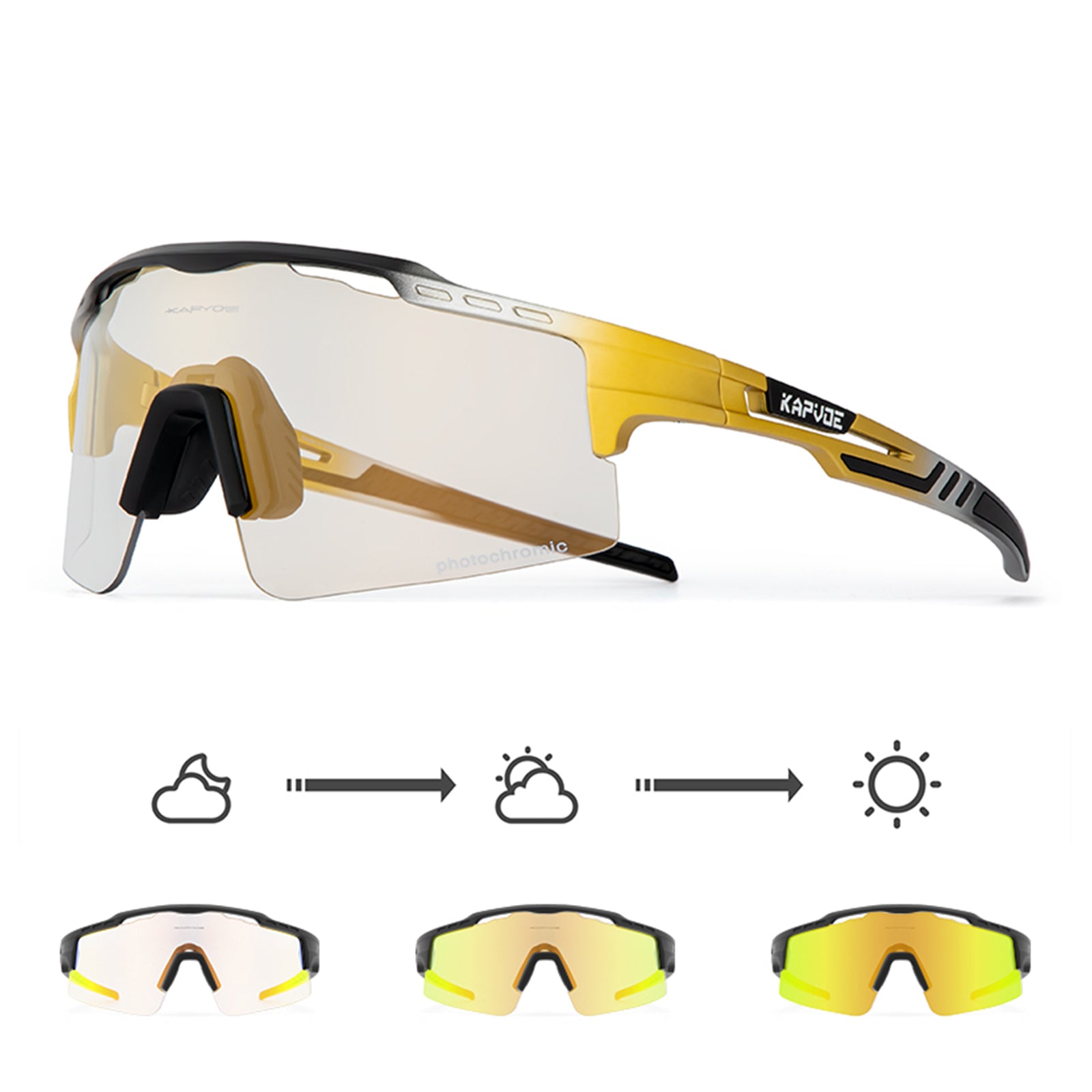 KAPVOE Prescription Photochromic Cycling Sports Glasses X75